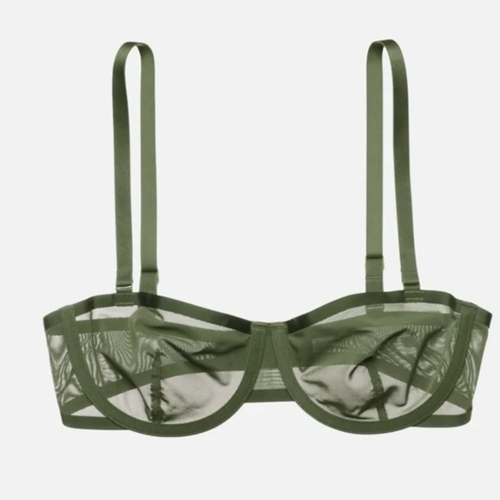 CUUP Olive Green Sheer Underwire Bra